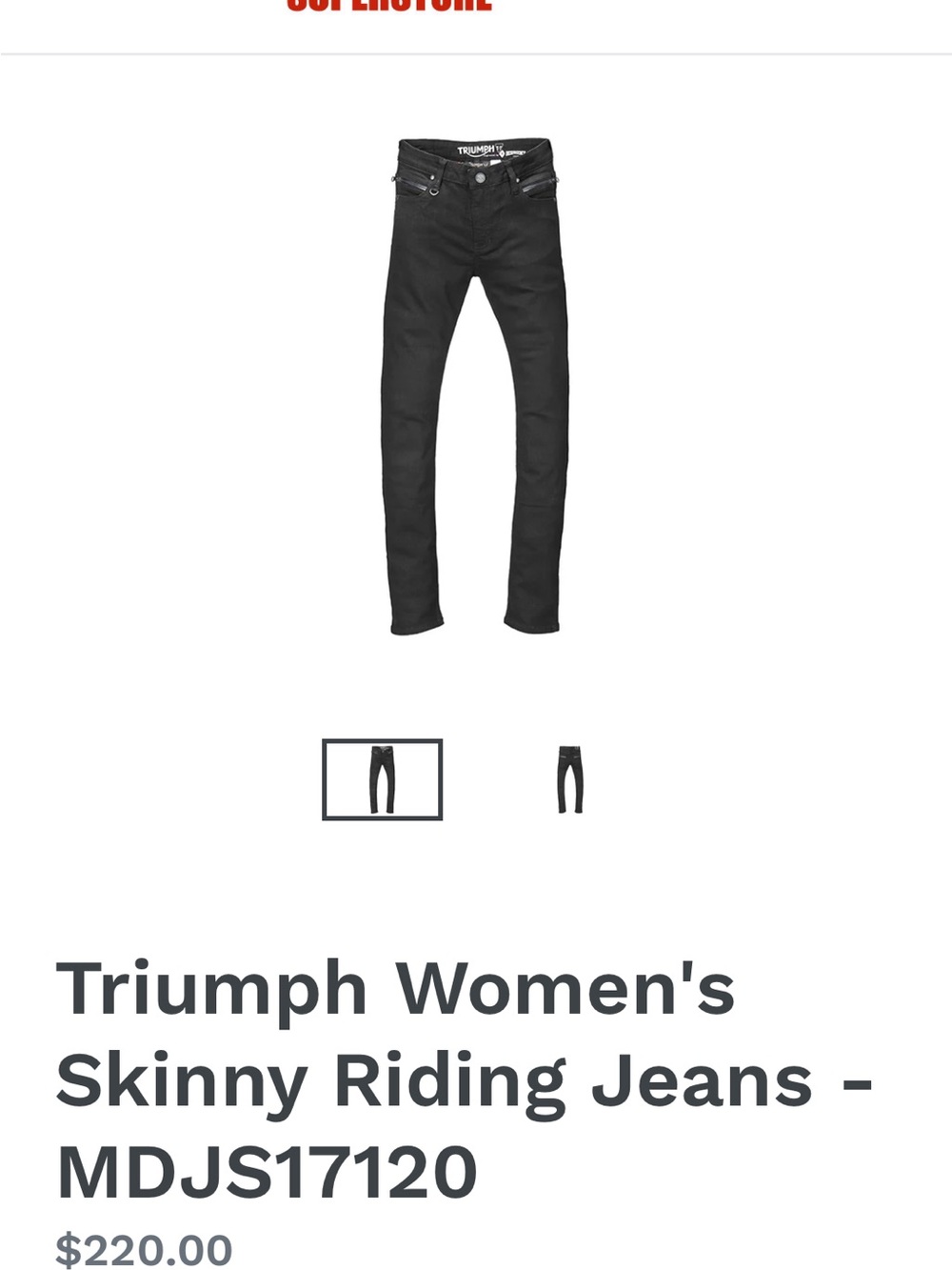 Triumph Women's Skinny Riding Jeans - Black
